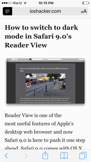 如何在iOS9的Safari阅读视图开启夜间模式
