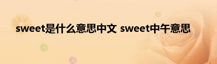sweet是什么意思中文 sweet中午意思